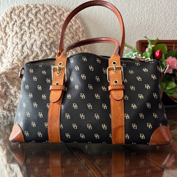 Dooney & Bourke Handbags - Dooney & Bourke Black and Tan Satchel